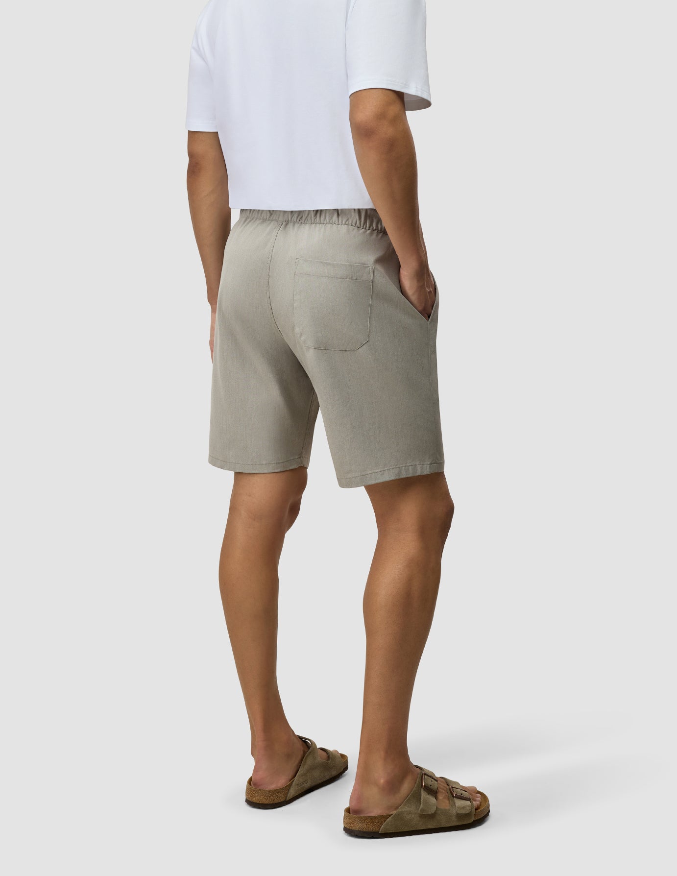 Tech Linen Elastic Shorts Raw Beige